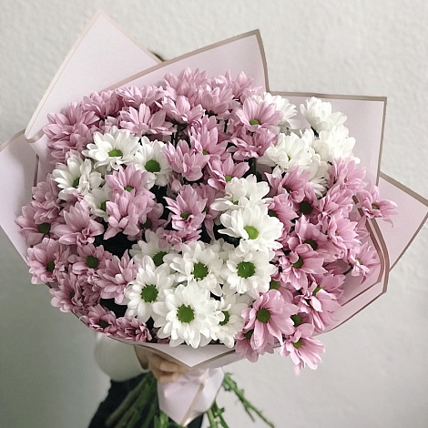 Букет из 15 кустовых хризантем